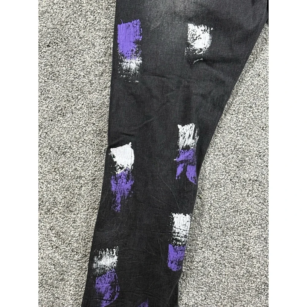 Switch Remarkable Men's Black Distressed Jeans Paint Splatter 40x32